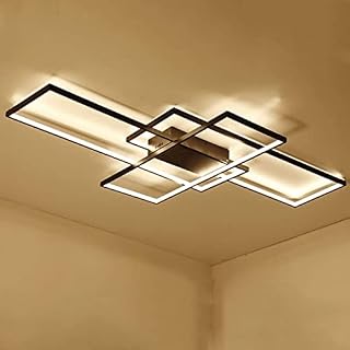 LED ceiling lights living room Indoor lamp rectangle 3 rings metal acrylic light fitting L90CM 68W 6200LM dimmable 3000K-6000K used in bedroom kitchen corridor children's room office ceiling lamp