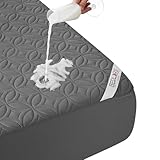 BEDLORE Waterproof Double Mattress Protector, Brushed Microfiber with Upgraded TPU Layer, Deep Pocket, Hypoallergenic, Breathable, Noiseless, Oeko-tex Mattresses Cover (Gray)