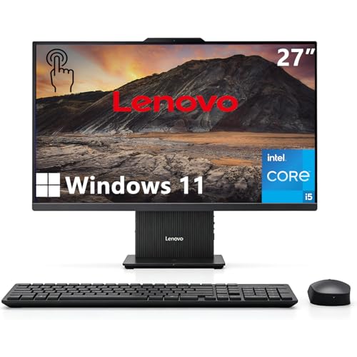 Image of Lenovo IdeaCentre All-in-One Desktop Computer, 27 inch FHD Touch IPS Display, 8-core Intel Core i5-13420H, 32GB DDR5, 1TB SSD, Office 365 for The Web, Wireless KB & M, Wireless Charging Base, Win 11