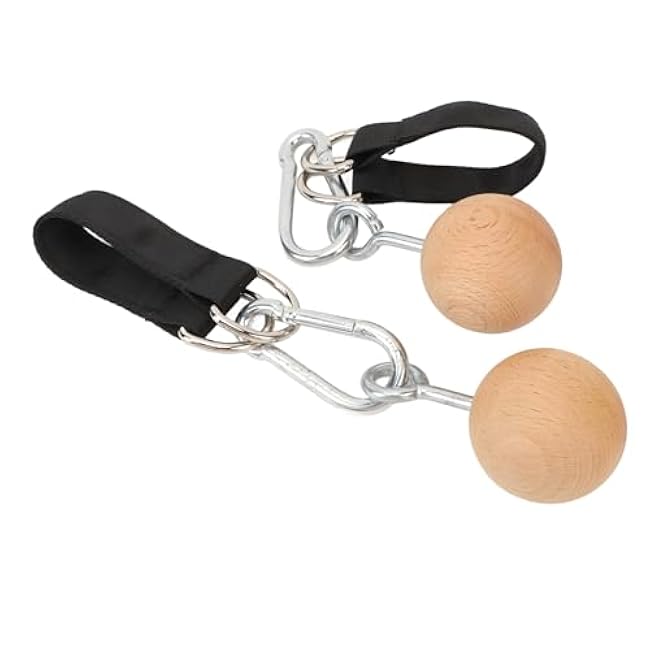 VGEBY Pull Up Ball Grip, 1 Pair Anti Slip Beech Wood Climbing Ball Hold Grip with Strap Grip Strengtheners for Strength Training Fitness Strength Training Devices