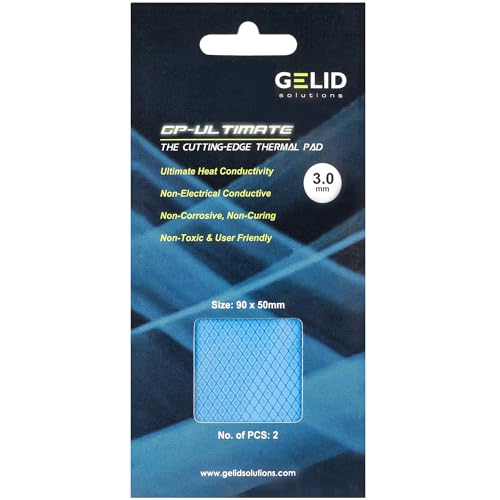 Gelid Solutions GP-Ultimate - Podkładka Termiczna 90x50x3.0mm (2szt). Doskonałe Przewodzenie Ciepła, Idealny Wypełniacz Szczelin. Łatwa Instalacja, Przewodność Cieplna 15W