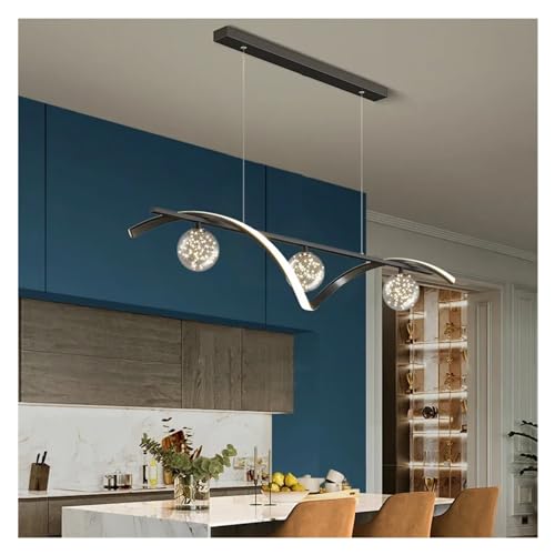 Lampe à suspension LED minimaliste noire réglable pour salle à manger - 4