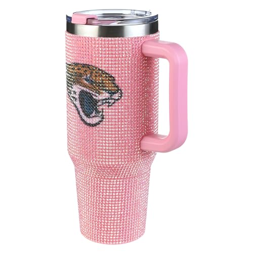 Image of The Memory Company Officially Licensed 40oz Pink Bling Game Day Tumbler, Jacksonville Jaguars