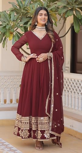 Image of Fashion Basket Havy Georgette Embroidered Anarkali Dress for Women