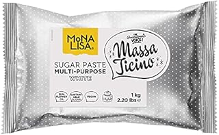 Massa Ticino Sugarpaste For Cakes Multi-Purpose, White by Mona Lisa, Fondant For Baking, Modelling, Covering, And Decoration, 1 Kg