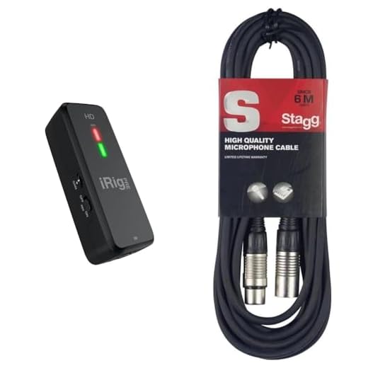 IK Multimedia Irig Pre HD - Interfaz Digital de Micrófono de Alta Definición con Preamplificador & Stagg Cable de micrófono a mezclador Stagg SMC6 XLR (m) -XLR (f) de 6 metros de largo, negro