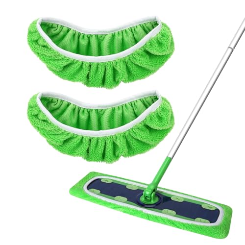 Yicotira Almohadillas de microfibra reutilizables para Swiffer – Paños de barrido en seco XL y almohadillas húmedas – Paños de fregona resistentes para trapear y barrer pisos, paquete de 2