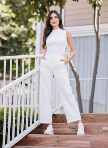 Image of Women's Elegant Straight Fit Pants for Office Wear, Workwear Styling, and Modern Casual Comfort