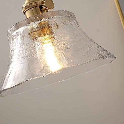 Lámpara colgante de vidrio y latón elegante con altura ajustable E27 6