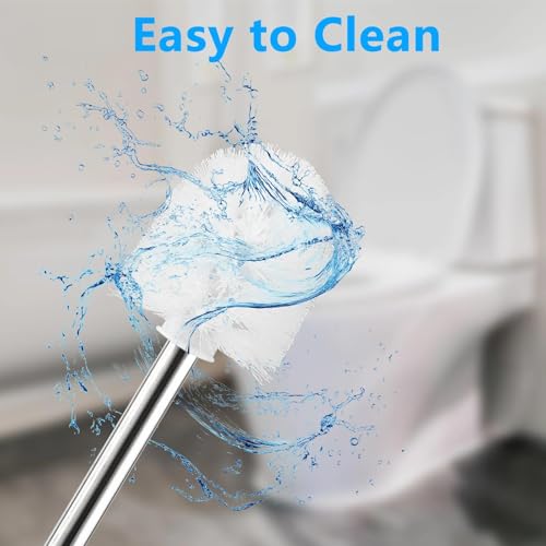 Comzantor Klobürste, Toilettenbürste, Wc Bürste, Klobürstenhalter, Bürstengarnitur Wandmontage, Toilettenbürstenhalter, Klobürsten Weiß, Wc-Bürsten & Halter mit Randreiniger, Toilet Bürstenhalter