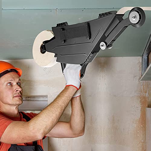 Kotsy Banjo para aplicar cinta, Herramienta para juntas de pánel de yeso, con rueda de esquina interior de cambio rápido Correas ajustables Operación con la mano derecha/izquierda negro Cover