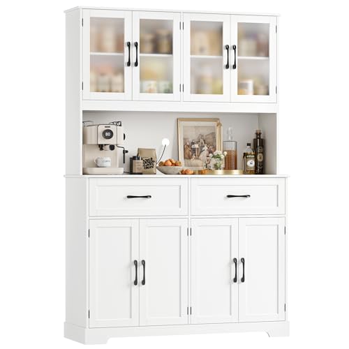 BOTLOG Pantry Storage Cabinet with Microwave...