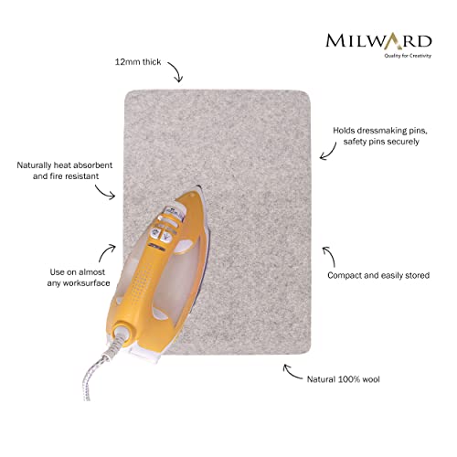 Miniatura 2 de Milward Alfombrilla De Prensado De Lana A3, Acolchado, Manualidades, Bordado, Costura, Patchwork, Apliques, Bloqueo, 42 X 29.7cm, Color Gris
