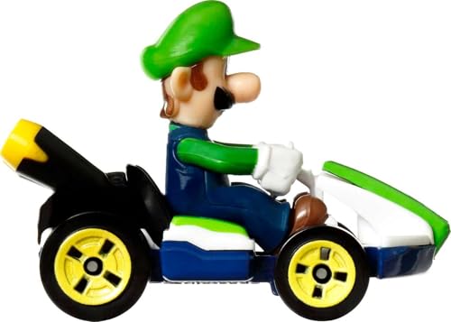 DieCast Modell LUIGI Version STANDARD KART von SUPER MARIO KART – Maßstab 1:64, Länge 5cm (HW GLP37)