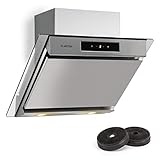 Klarstein Balzac - Campana extractora, Extractor de humos, Juego de extractor, 3 niveles, 640 m³/h,Táctil, 60 cm, 2 filtros de carbón activo
