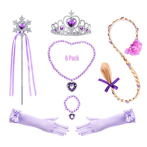 Princess Rapunzel Costume Accessories Set for Toddler Girls Dress Up Birthday Party