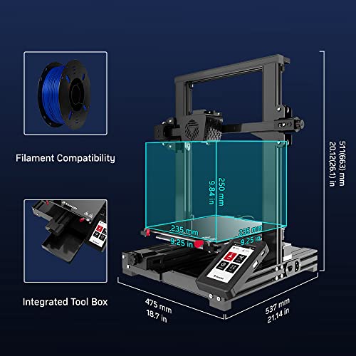Voxelab Aquila Pro 3D Printer Auto Leveling,Diy Fdm 3D Printer Kit,Filament Detector,Wifi Connection, Resume Printing And Energy-Saving Mode Design Large Build Volume 235X235X250Mm #TOP1