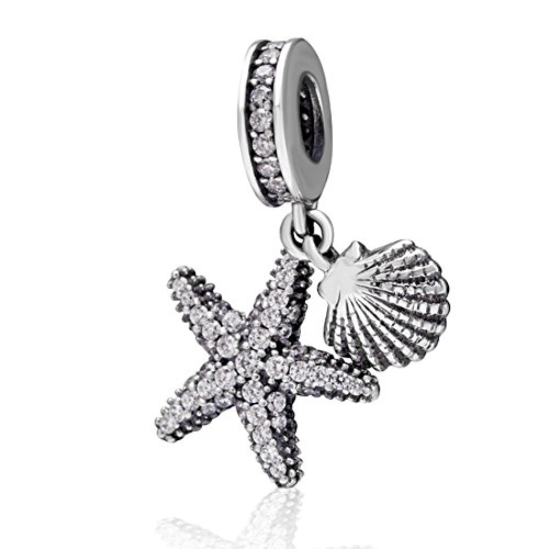 925 Sterling Silver Starfish Charm Shell Charm Ocean Sea Charm Animal Charm Star Charm Anniversary Charm For Pandora Charms Bracelet #TOP25