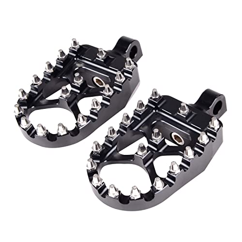 Sresk Offroad CNC Wide Fat Foot Pegs for Dyna Sportster FLFB FLSTF Iron 883 Softail Street Glide, 360Â° Rotating MX Chopper Bobber Style Motorcycle Footpegs Accessories (Black)