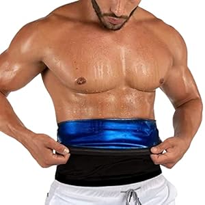 Waist Trimmer Sweat Waist Trainer Wrap Stomach Wraps for Men Blue