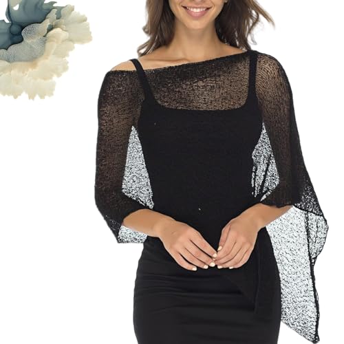One-Piece Hot Girl poncho Shawl UV Protection Summer Sheer Poncho Lace Hot Girl Knitted Top for Women4