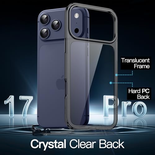 Image of JETech Case for iPhone 17 Pro 6.3-Inch, Non-Yellowing Shockproof Phone Bumper Cover, Anti-Scratch Clear Back (Black)