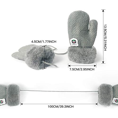 Baby Winter Mittens, 3 Pair Toddler Kids Knit Fleece Lined Gloves for Boys Girls