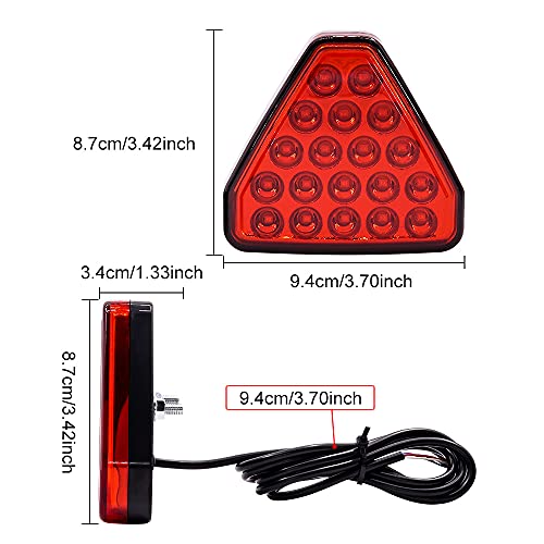 Luz de coche para marcha atrás con destello rojo triangular ideal para viajes con niebla 4