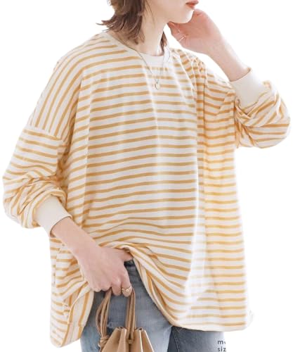 ビビッドイエローボーダーカットソー