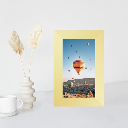 Image of JCJMY 3x5 Picture Frame Gold for Tabletop, 3 x 5 Photo Frame with Shatter Resistant Plexiglass, Sturdy 3 by 5 Poster Frame, Gold