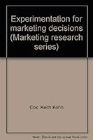 Experimentation for marketing decisions (Marketing research series) 0700222251 Book Cover