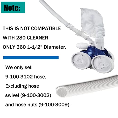 Pool Cleaner 6-Ft Cuffless Feed Hose Replacement for Polaris 360 Cleaner 9-100-3102 ONLY 360 1-1/2\" Diameter