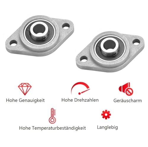 KOMUNJ 6 Stücke KFL08 Stehlager 8mm Flanschlager Selbstausrichtend Stehlager Rhombische Flanschlager, für Filmverarbeitern, Rotierenden Maschinen, Druckmaschinen usw