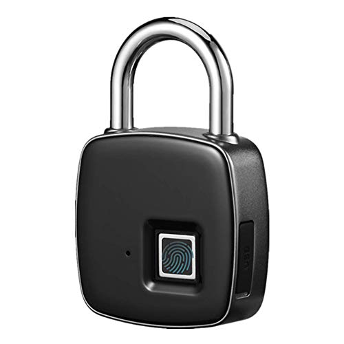 Smart Security Fingerprint Lock, Yapeach Rechargeable Portable Padlock with No Keys App Passwords, Fast Unlock for Bags Suitcases Luggage Lockers Drawers