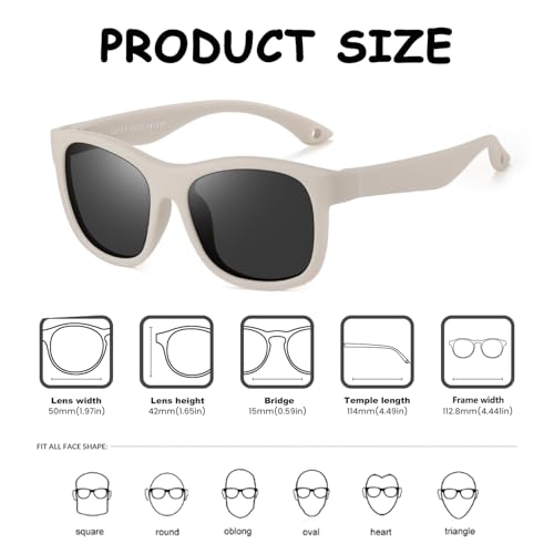 DUCO Bendable Polarized Baby Sunglasses with Strap for Newborn Toddler Infant Girl Boy Age 0-24 Months S83063