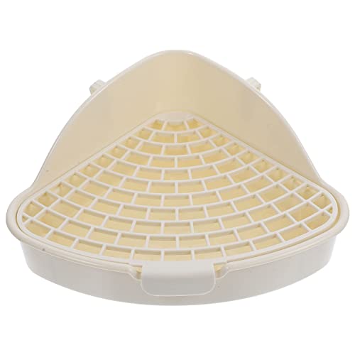 ULTECHNOVO Pet Toilet for Rabbits Guinea Pigs Hamsters High Sided Corner Litter Box with Mesh Base to Reduce Odor and Keep Cage Clean Small Animal Potty Tray