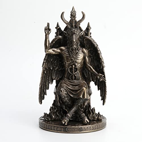 Estatua Baphomet Resina Bronce Antiguo 9.5 pulgadas