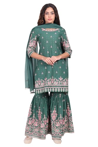 Kurta en coton droit anti-chaleur ensemble Sharara et Dupatta pour rester fraîche