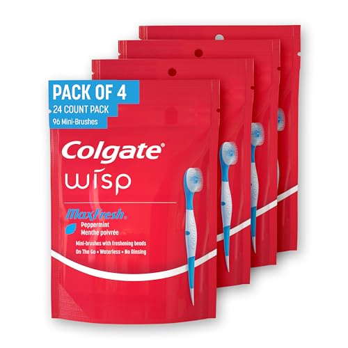 Colgate Max Fresh Wisp Disposable Mini Travel Toothbrushes, Peppe...