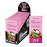Divine 70% Cocoa Dark Chocolate with Raspberries 15 x 90g Bars – Fairtrade Dark Chocolate Bar – Sweet Raspberry Pieces – Ethical Premium Chocolate