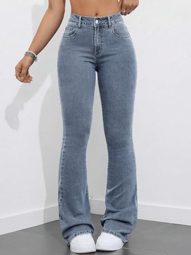 Image of KOTTY Women's Flared Jeans|High Waist Bootcut|Wide Leg|Bell Bottom Denim for Trendy & Comfortable Fit