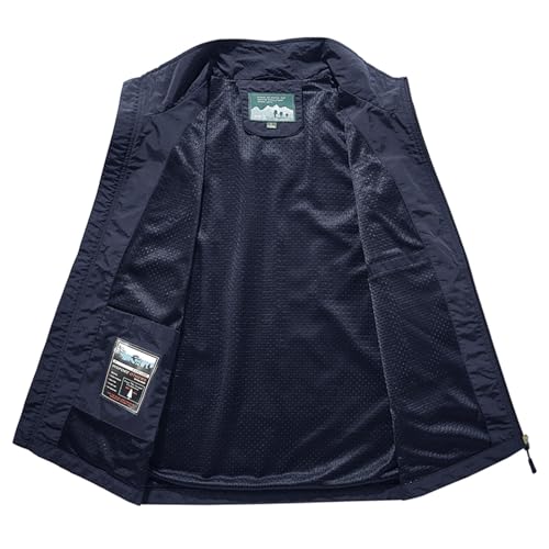 Mens Quick Drying Work Clothes Lightweight Outdoor Work Vest Sleeveless Zipper Waistcoat Vest with Pockets4