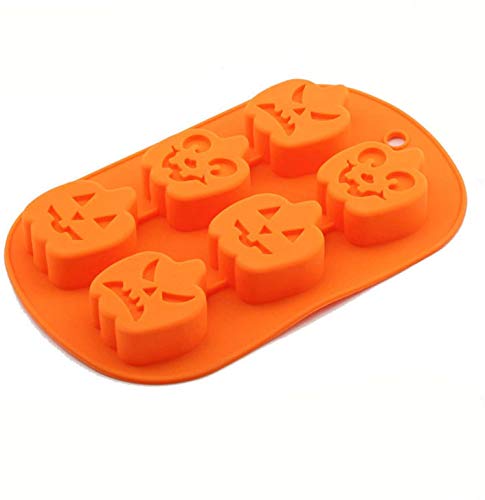 Fantasyon 2 Pcs 3D Halloween Silicone Ghost Pumpkin Baking Mold Set Candy Silicone Molds with Chocolate Cupcakes Bat Skull Shape for Halloween for Halloween Kitchen DIY Baking Tools