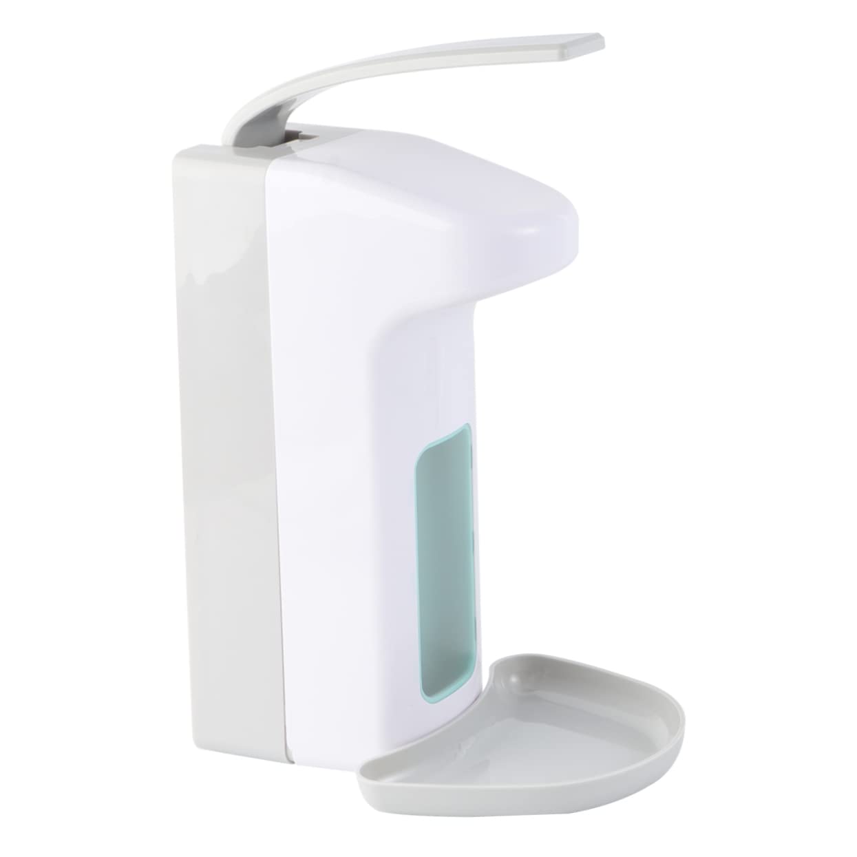 Dispensador de Jabón Líquido de Pared 1000ml Acero Inoxidable Abs | Blanco, Operación Manual Pulsador de Codo, 1 Pieza, Formato Colgante para Hotel y Hogar