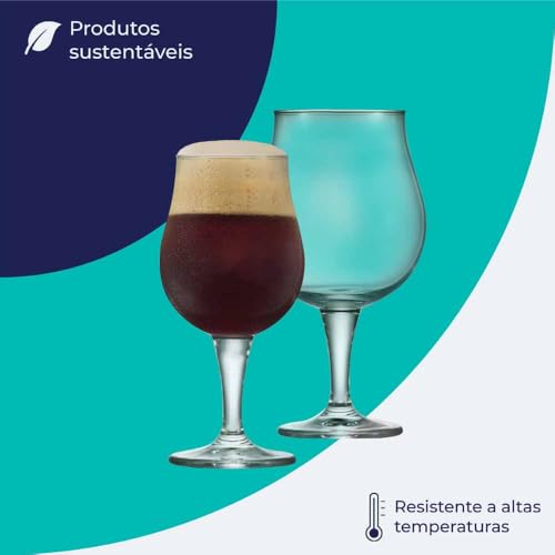 Ruvolo, Jogo de Taça, Taça de Cristal Mason G, para Cerveja 660ml 6 Peças