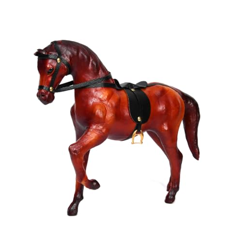 Image of Celtic Handcrafted Leather Horse Showpiece - Elegant Walking Horse Figurine for Home and Office Decor | Exquisite Animal Sculpture Gift Item