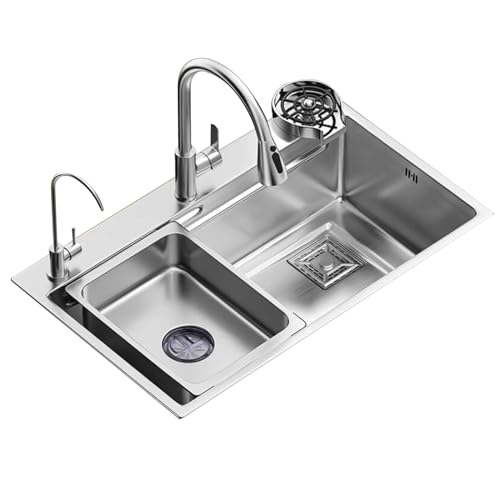 Kitchen Silver Brushed Sink Stainless Steel Single Bowl Sink Household