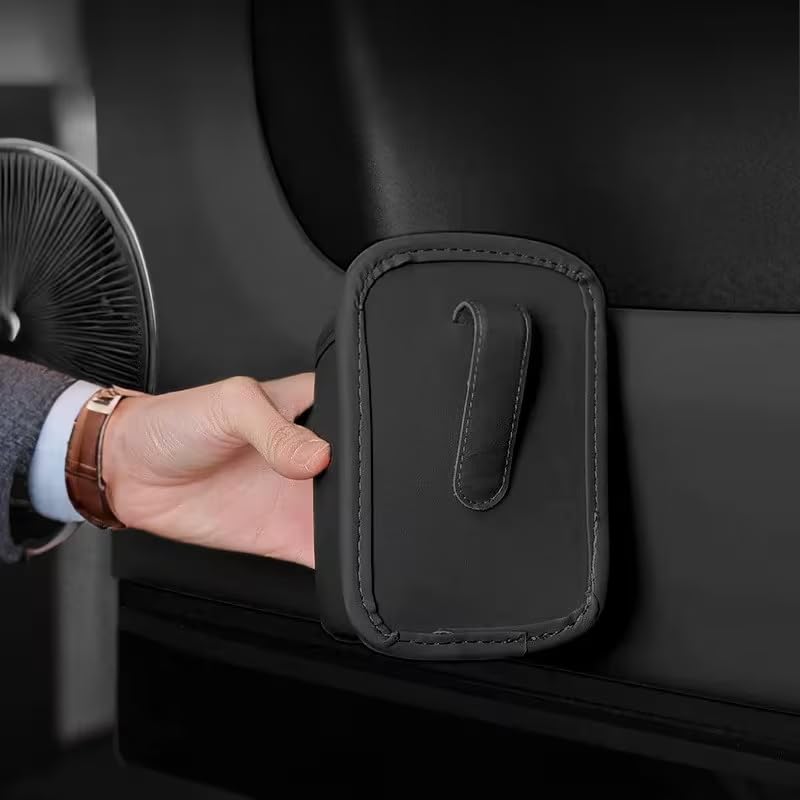 Portavasos para puerta de carro en cuero PU con caja de almacenamiento miniatura 3