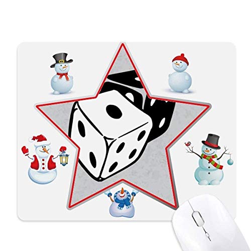Tapis de souris étoile et bonhomme de neige tapis antidérapant monochrome