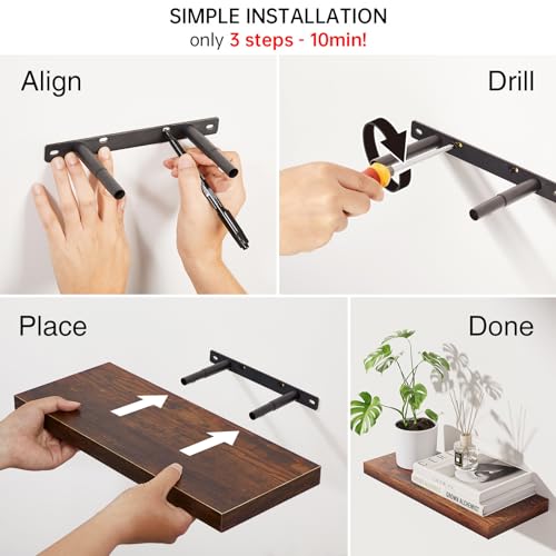 image for BAYKA Floating Shelves Bathroom for Wall – Shelf Over Toilet Farmhou